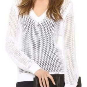 Rag & Bone V-Neck Open Knit Sweater